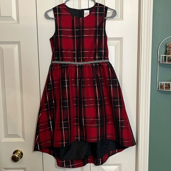 wonder nation Other - Girls Holiday Sleeveless Flowy Dress Red and Black plaid with Glitter accents